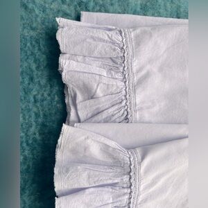 EUC Anthropologie Organic Spa Sateen Ruffled Shams, Lilac, Set of 2, Std